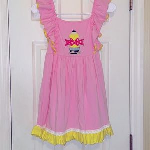 Girls Pencil Appliqué School Dress